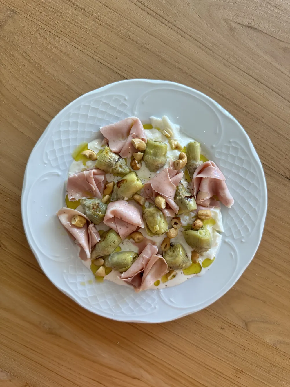 Jamon iberico con verduras asadas